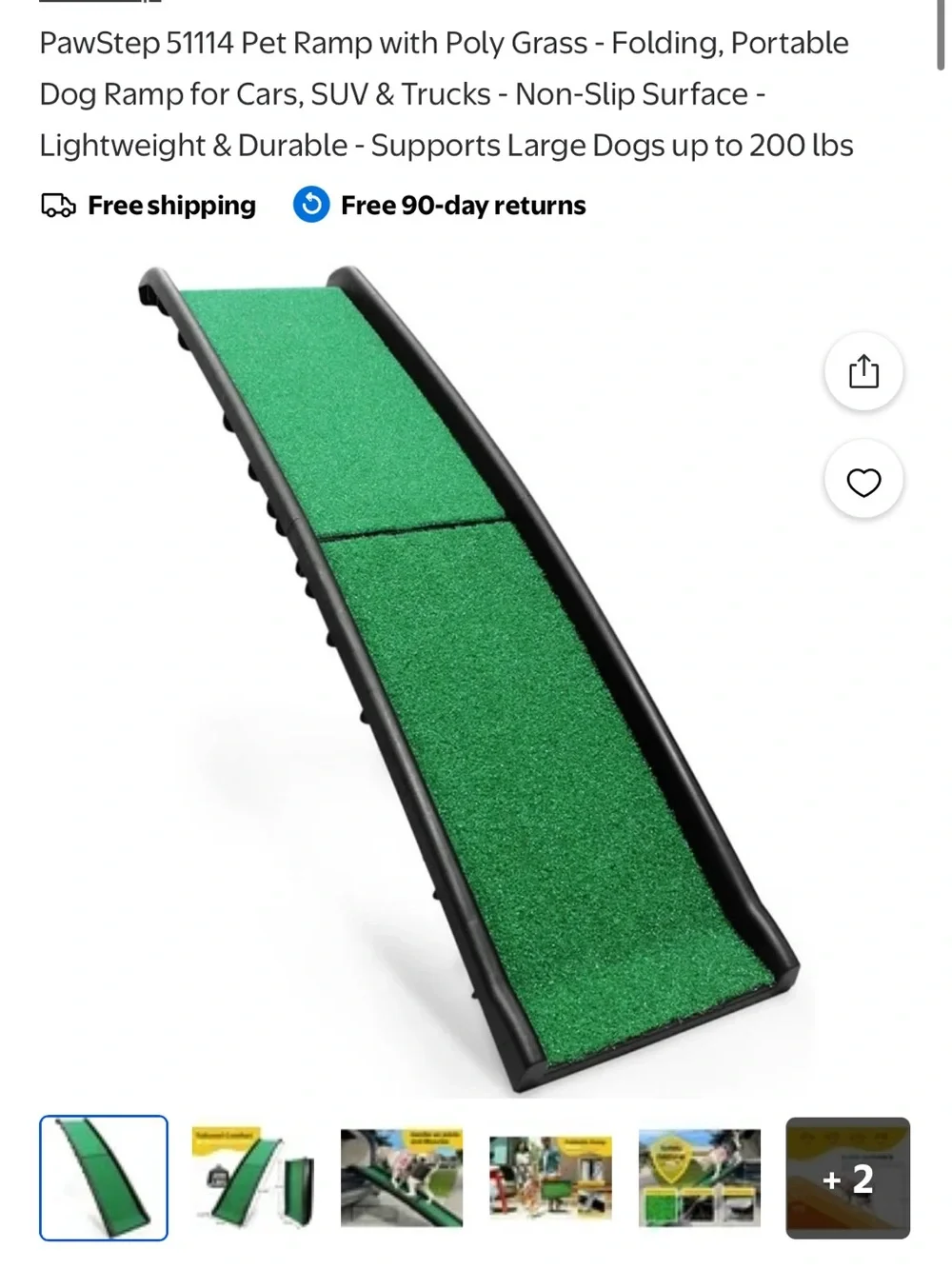 Dog Ramp with Green Traction turf Surface